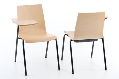 Schwer entflammbare stapelbare Holzstühle mit Schreibtablar